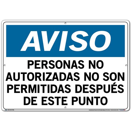 Vestil Aluminum Composite Sign, 14-1/2" Height, 20-1/2" Width, Aluminum Composite, Rectangle, Spanish SI-N-31-E-AC-130-S